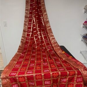 Red and Gold Patterned Fabric